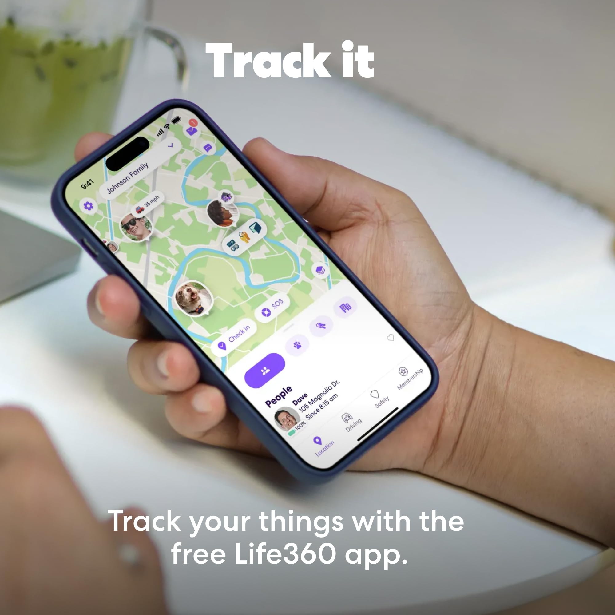 Tile Mate Bluetooth Tracker, Item Locator with 350 ft Range, SOS Alert, Life360 Compatible, Waterproof IP68, iOS & Android