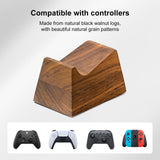 UPERGO Walnut Wood Headset Stand with Gaming Controller Holder & Storage Base for PS5, Xbox and Desk Setup Organization