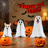 White Dog Ghost Costume – Soft Halloween Pet Outfit for Small Dogs & Cats (Model CWGHZB001)