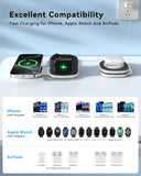 2-in-1 Magnetic Foldable Wireless Charger for iPhone & Apple Watch – Portable MagSafe Charging Stand with Fast Charging Adapter