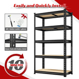 REIBII Heavy Duty 5-Tier Metal Storage Shelves Set of 2 – 2000 lbs Adjustable Garage & Pantry Shelving System