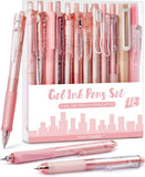 12-Piece Neutral Gel Pen Set with 0.5 mm Fine Tips