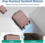 Rose Gold 20-Inch Expandable Hardshell Carry-On with TSA Lock
