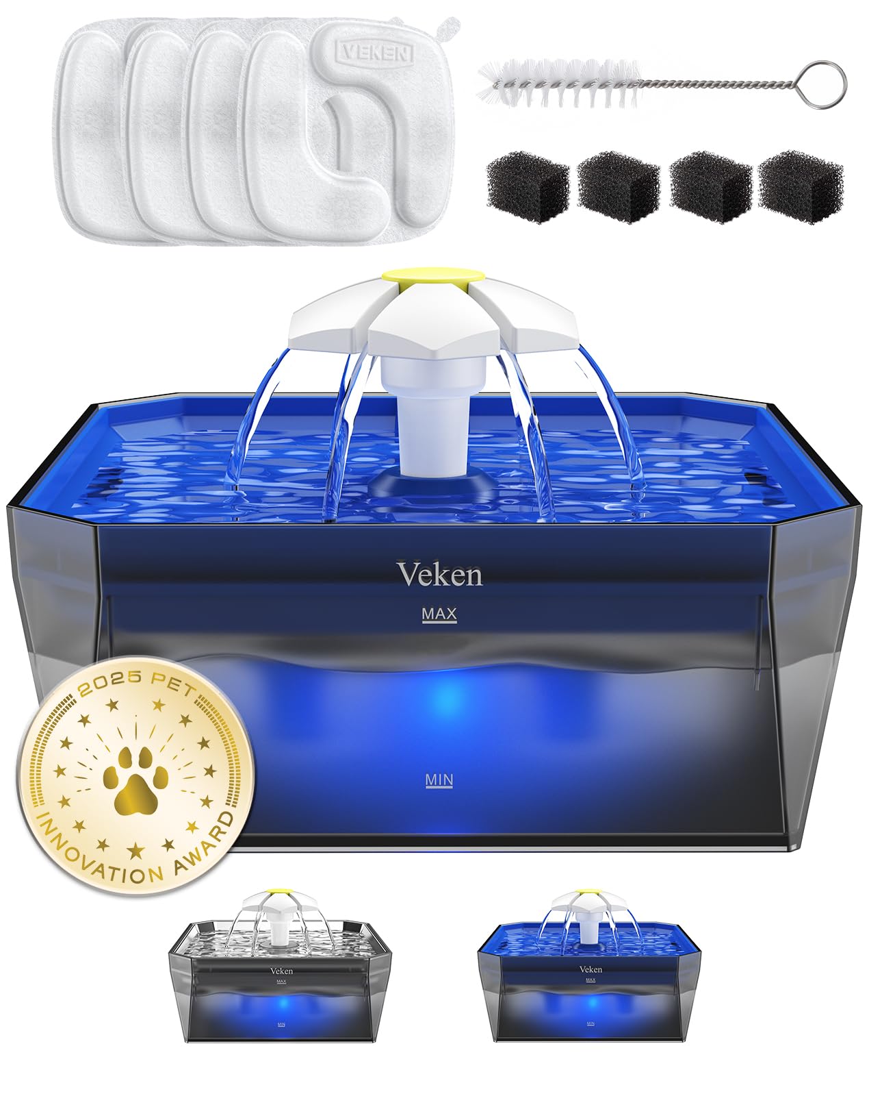 Award-Winning 50oz Cat Water Fountain – Ultra-Quiet 3-Mode Drinking System for Kittens & Small Pets