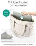 BAGSMART Lightweight Puffy Tote Bag for Women – Quilted Shoulder Handbag with Compartments for Work, Travel & Gym (Beige)