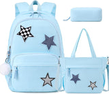 Black Star Corduroy 3-Piece School Backpack Set