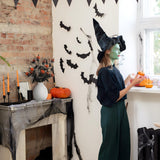 Artificial Pumpkin & Maple Leaf Stems – 5-Piece Halloween Floral Decoration Set (Black/Orange, 19.5”)