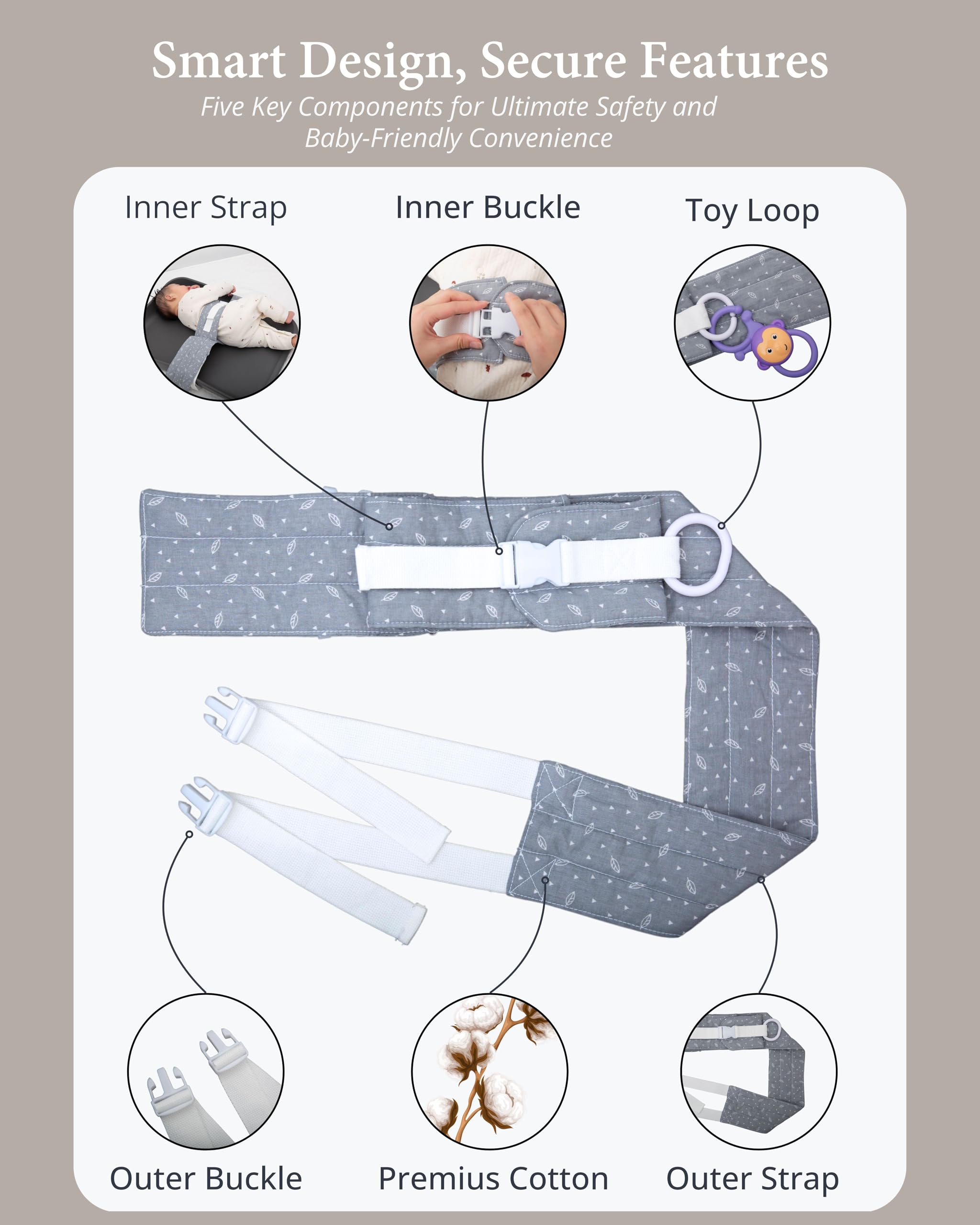 Adjustable Baby Changing Pad Safety Strap – Secure Diaper Changing Belt for Changing Tables & Pads