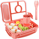 Blue 5-Compartment Bento Box with Sauce Container