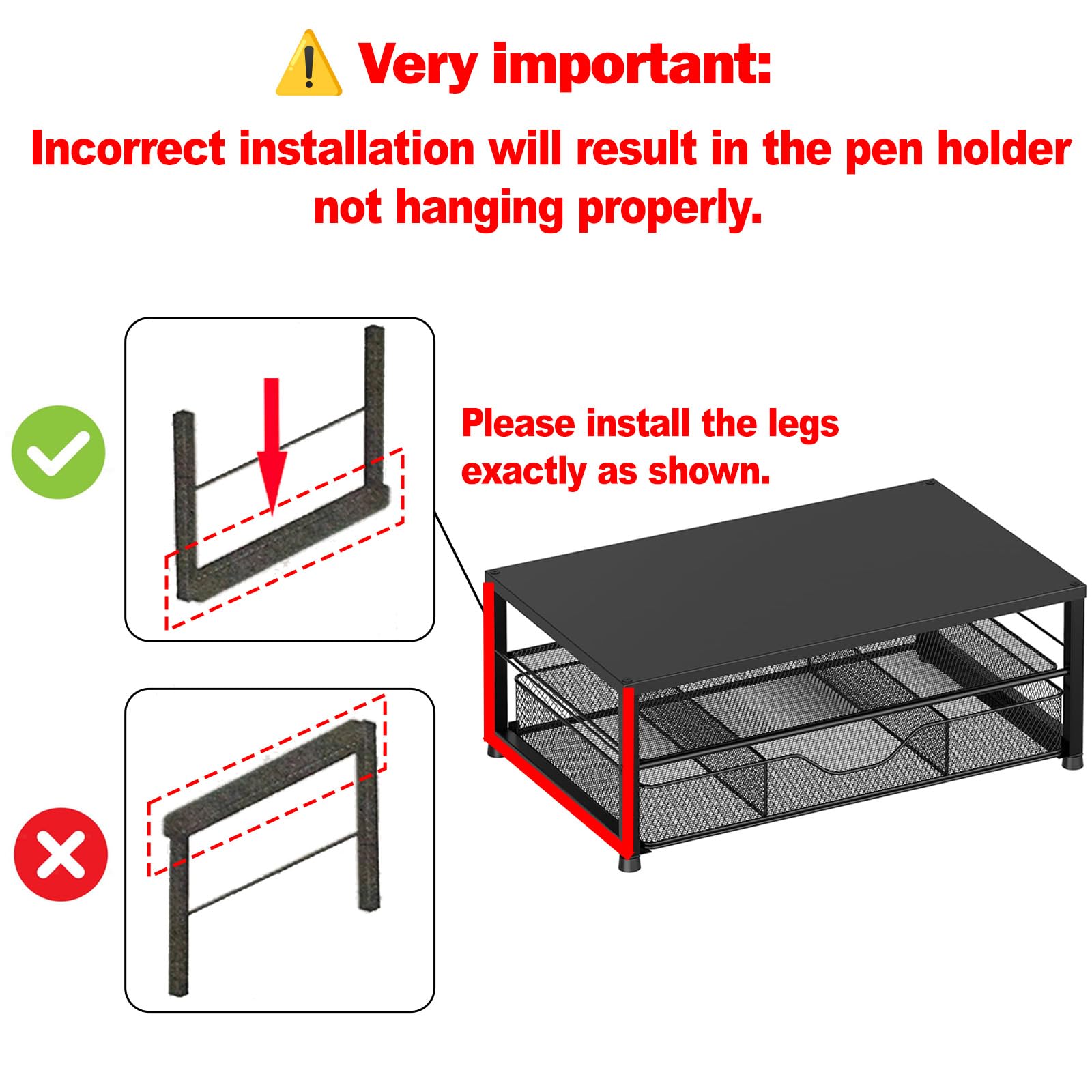 OPNICE 2-Tier Monitor Stand with Drawer & Pen Holders – Ergonomic Desk Organizer for Office & Home