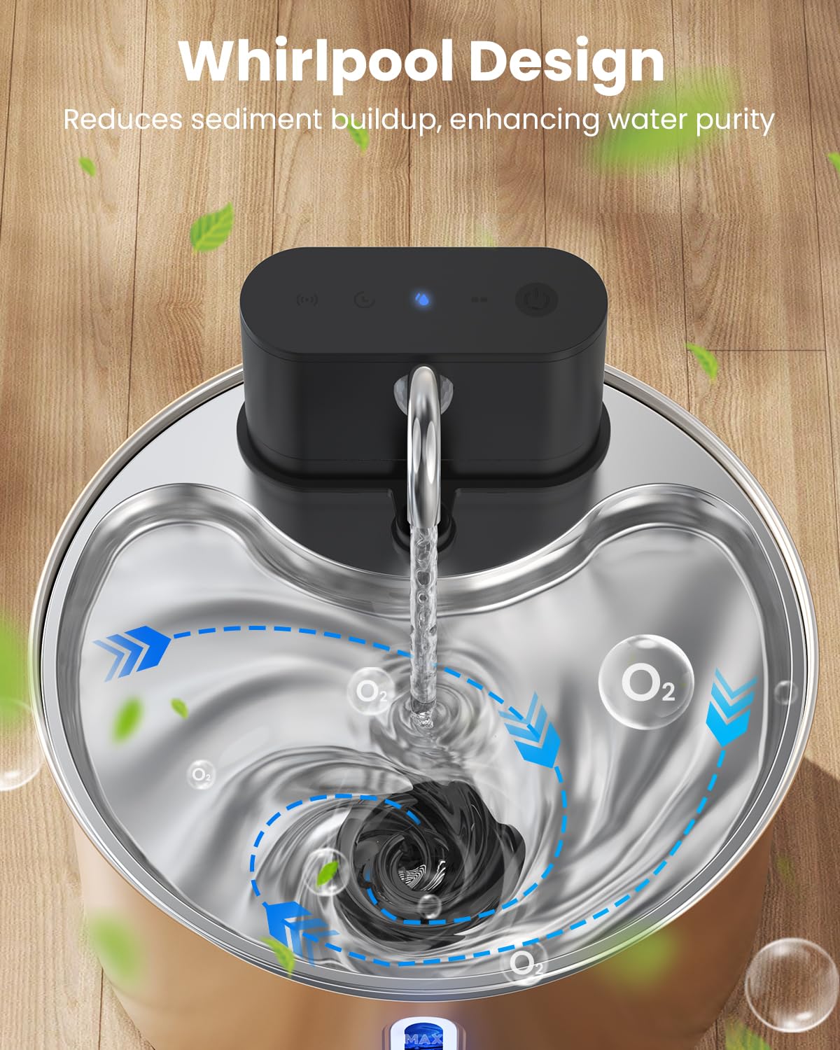 3L Stainless Steel Wireless Cat Water Fountain – 4000mAh Rechargeable with 3 Flow Modes & 5-Layer Filtration