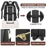 Women’s 15.6” Laptop Backpack with USB Charging Port – Large Waterproof Work & Travel Backpack with Anti-Theft Design (Beige/Black/Brown)