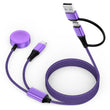 2-in-2 Multi Charging Cable for Samsung Galaxy Watch & Phones – USB-A/USB-C to Watch Magnetic + USB-C Phone Charger (6ft, Purple)
