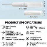 Rechargeable Portable Travel Bidet – Electric Handheld Hygiene Sprayer with Adjustable Nozzle (White)