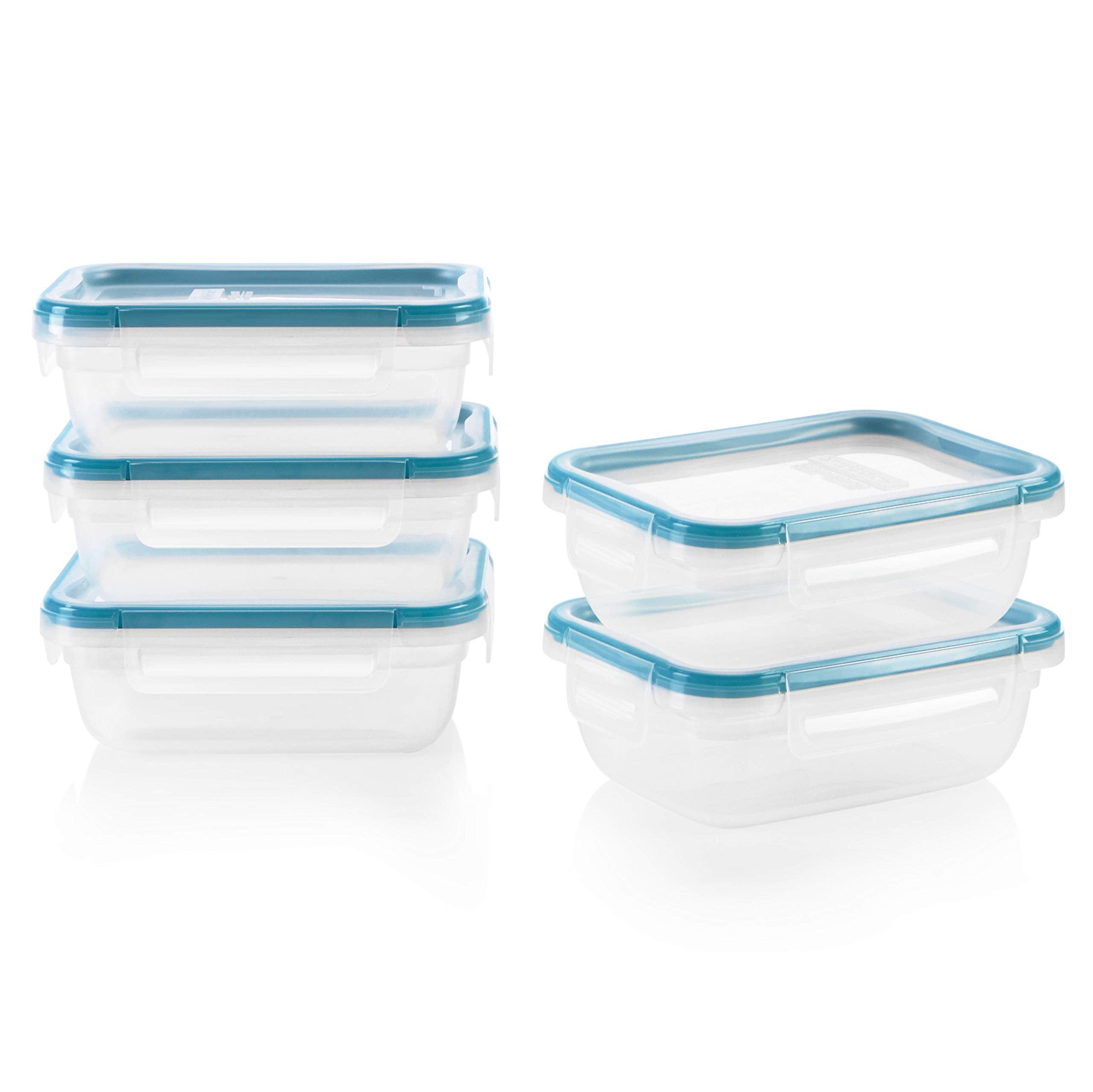 5-Pack Airtight Meal Prep Containers – 3-Cup BPA-Free Plastic Food Storage with Write & Erase Lids (White)