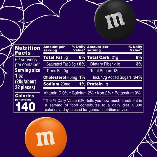 M&M’s Milk Chocolate Halloween Candy Jar – 62oz Bulk Resealable Container with Orange & Black Candies 🍫🧡🎃