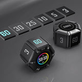 JACK Pomodoro Timer Productivity Cube with Visual Display, 3-5-10-25-30-60 Min Presets, Mute/Vibration/Sound Alerts, Rechargeable Focus Timer for Office, Study & ADHD – Real Black