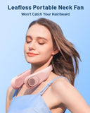 Bladeless Rechargeable Neck Fan – Hands-Free Portable Cooling Fan with 3 Speeds (A5 Pink)