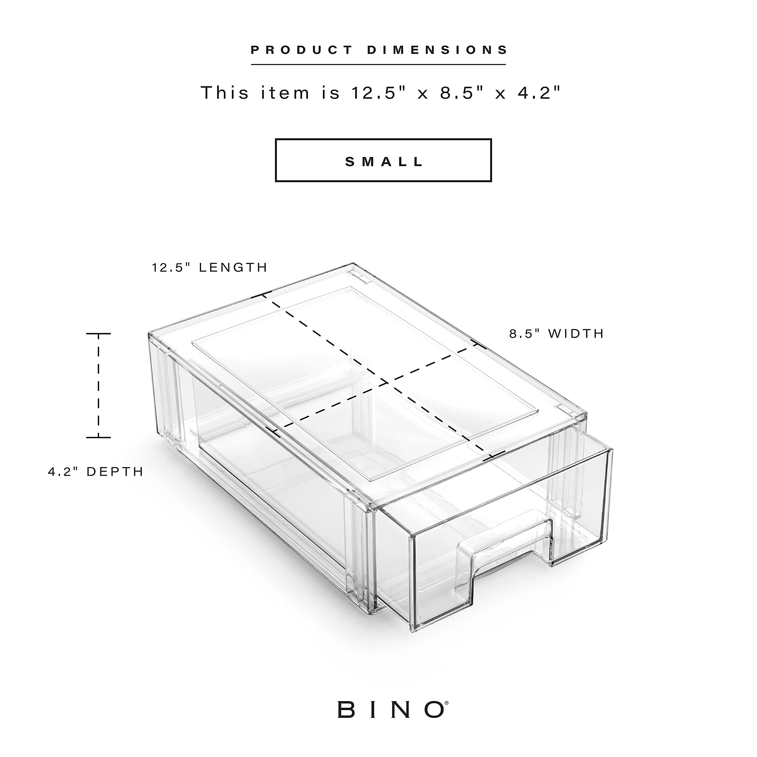 BINO Clear Stackable Storage Drawers – Space-Saving Pantry, Fridge & Home Organizer