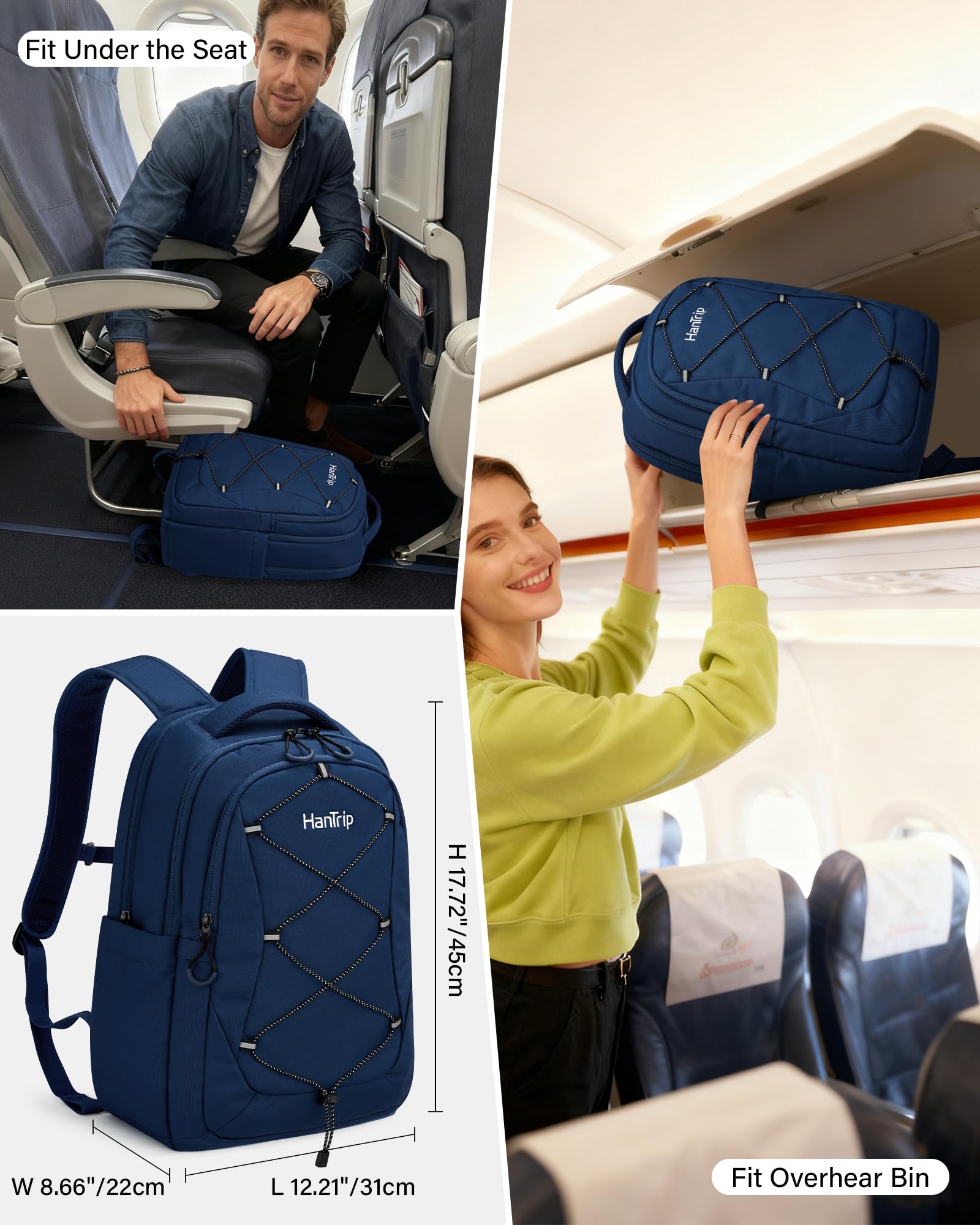 Hantrip Large School & College Backpack with Laptop Compartment, Chest Strap, Water-Resistant Design