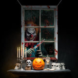 Clown-Themed Halloween Curtains – 2PCS Creepy Window Decorations for Haunted House & Party Décor