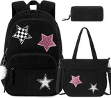 Black Star Corduroy 3-Piece School Backpack Set