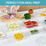 8-Piece Airtight Glass Food Storage Container Set with Leakproof Lids – Stackable Meal Prep & Kitchen Organization Solution (Green)