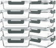 Glass Meal Prep Containers with Lids – 10-Pack 30 oz Borosilicate Food Storage Set (Gray Lids)