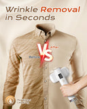 Dovety White 2-in-1 Handheld Garment Steamer 1100W Portable Travel Steam Iron with Rotating Head and LED Control