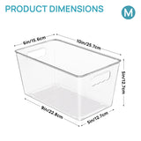 6-Pack Clear Refrigerator & Pantry Storage Bins with Handles – Medium Stackable Kitchen Organizer Containers