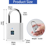 UMIKSMART Fingerprint Padlock with USB-C Rechargeable Battery, Biometric Keyless Lock for Gym Locker, Cabinets & Personal Storage