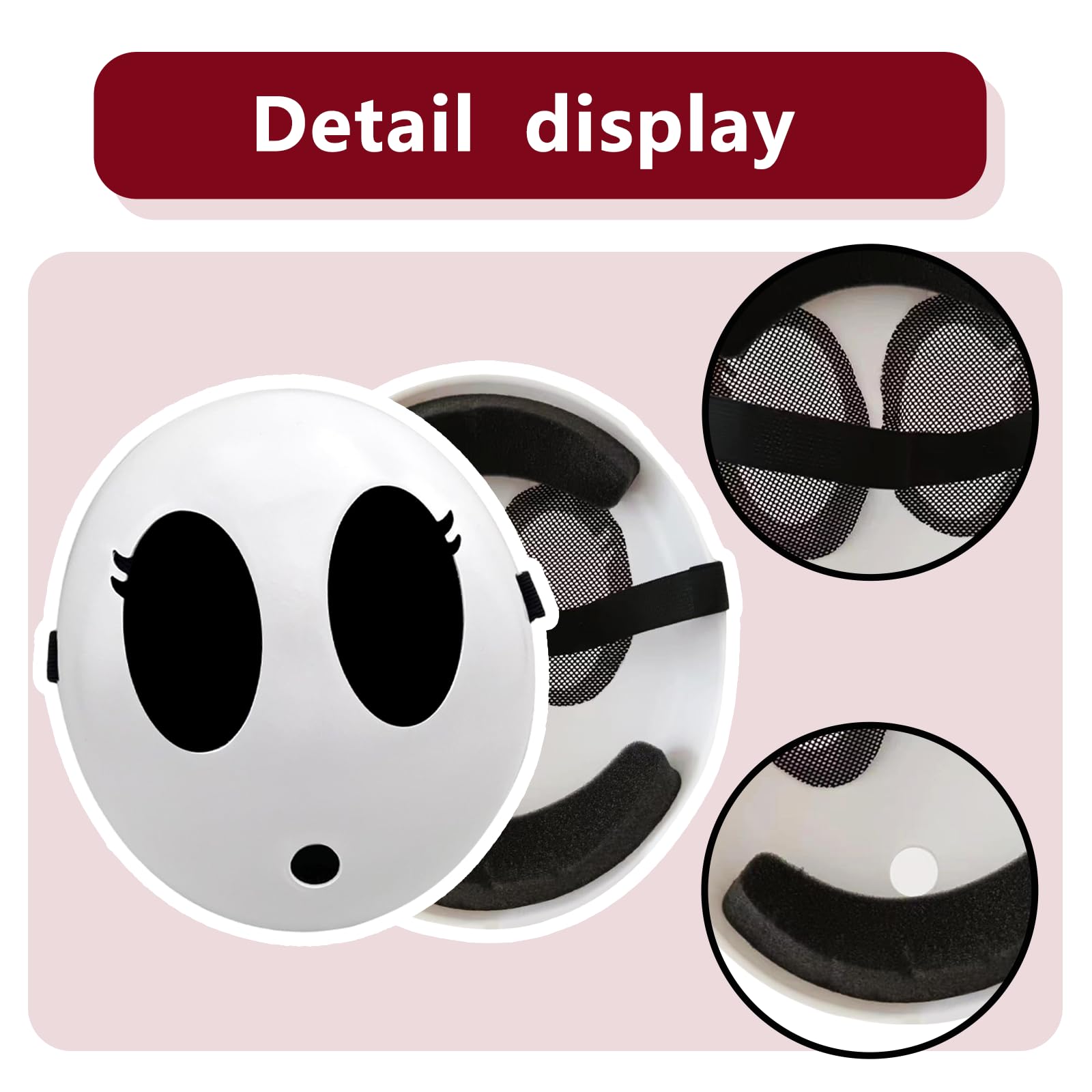 Dream Mask – Shy Guy Anime Costume Mask with Adjustable Strap & Soft Padding 🎭✨