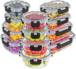 Glass Food Storage Containers with Lids – 24-Piece Airtight Borosilicate Meal Prep Set (Black Lids)