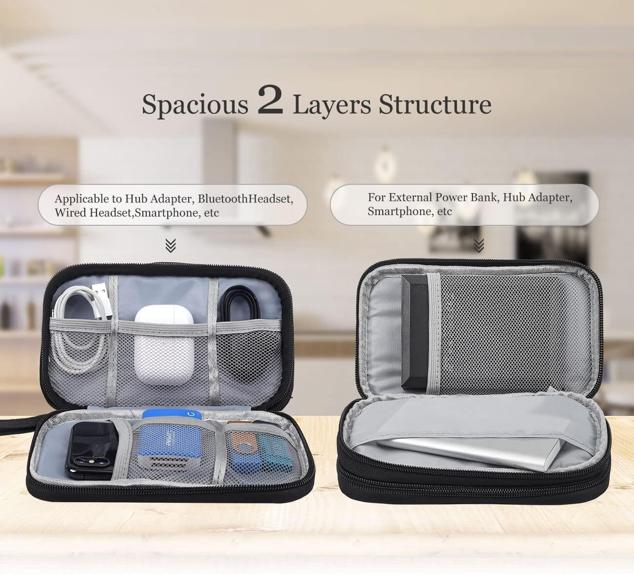 Electronics Organizer Case – Waterproof Travel Cable & Gadget Storage Bag