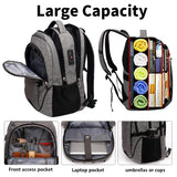 Shrradoo Anti-Theft Laptop Backpack with USB Charging Port & Password Lock – Large Travel & College Backpack (Fits up to 17”) – Grey