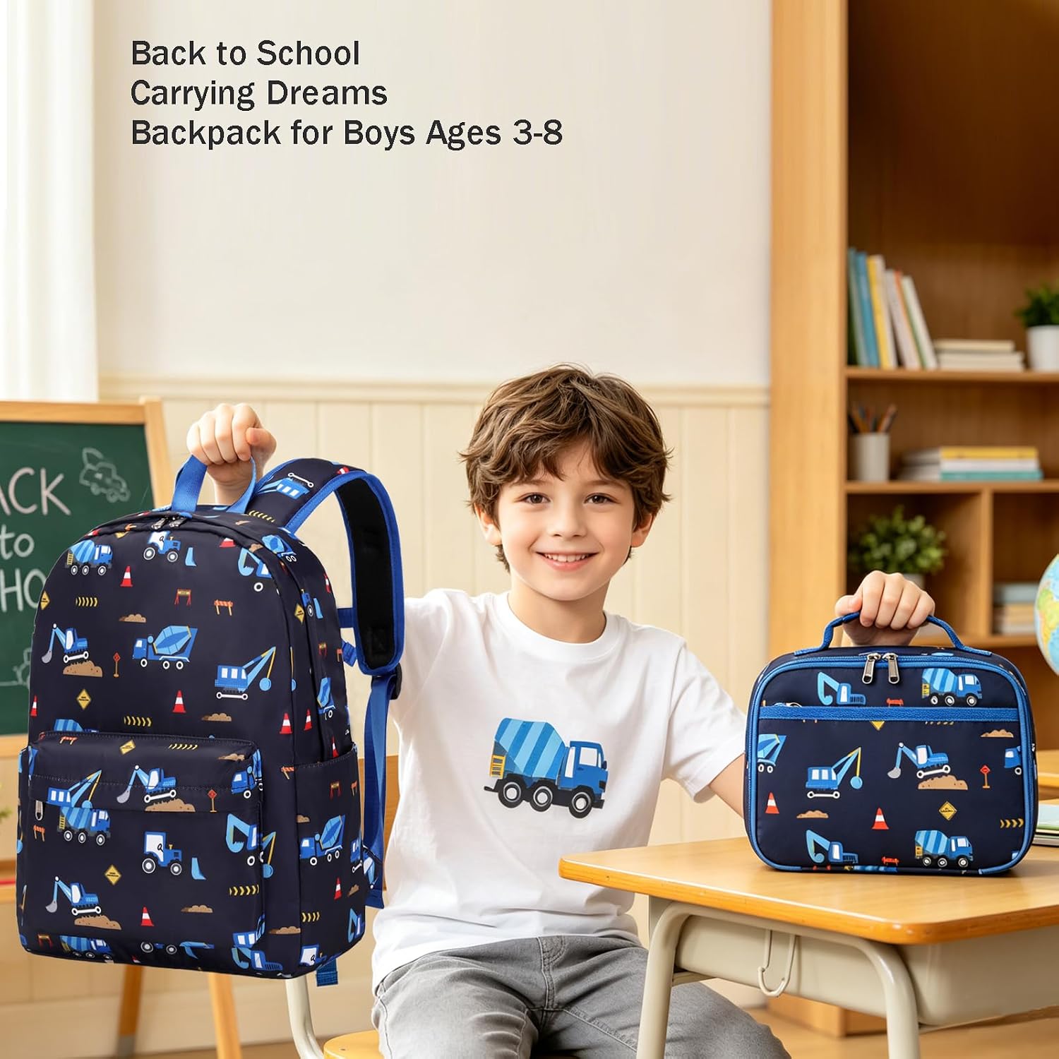 15-Inch Preschool Backpack Set with Matching Lunch Box