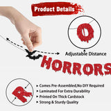 “There’s Some Horrors in This House” Halloween Banner Set – Red & Black Glitter Party Decorations