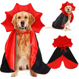 Dog Vampire Cape Costume – Black & Red Halloween Cloak for Medium and Large Dogs