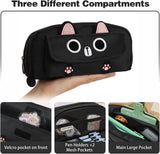 Black 3D Cat Large-Capacity Pencil Case