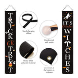 Halloween Porch Banners – Trick or Treat & It’s October Witches Hanging Signs for Front Door & Outdoor Decor