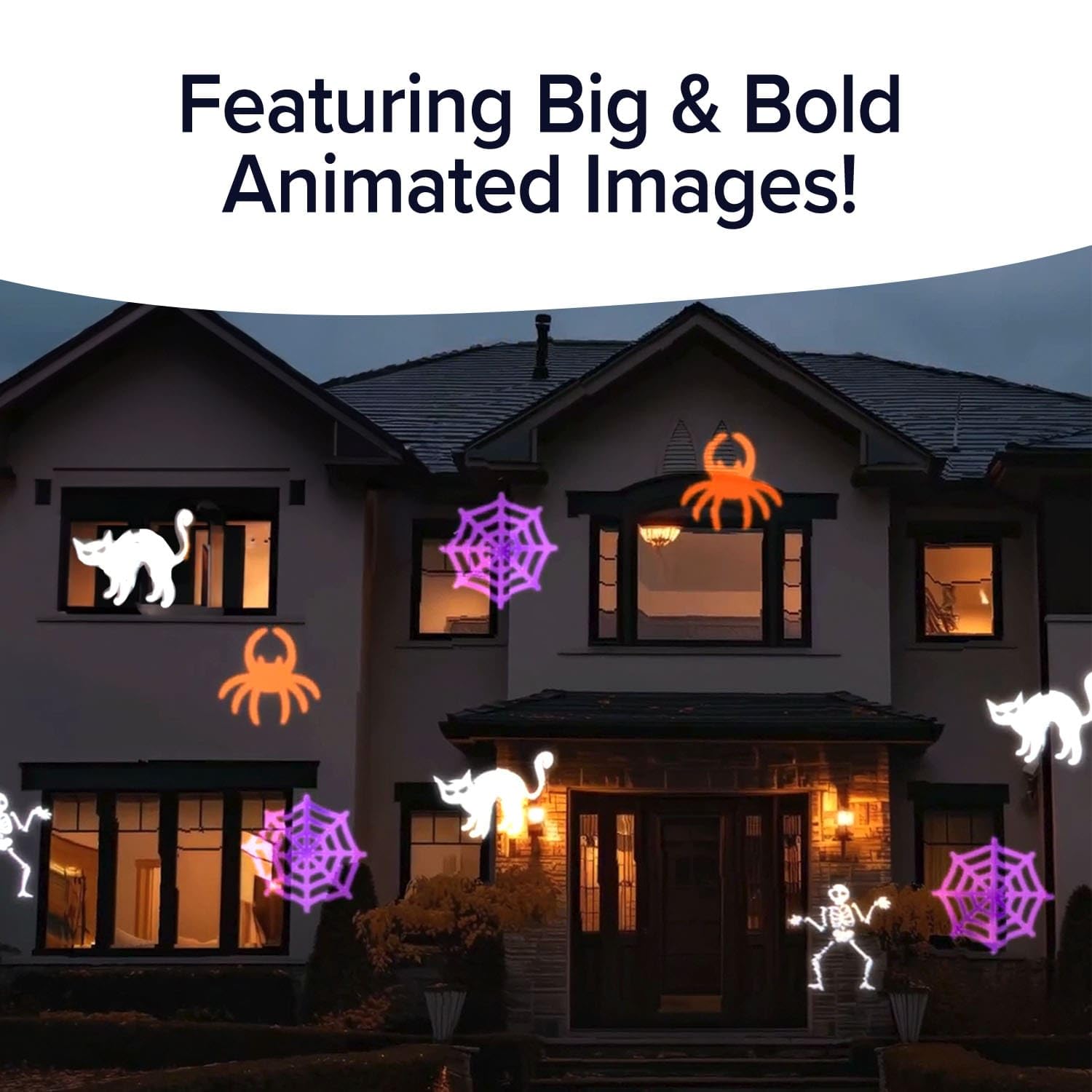 Star Shower Halloween Slide Show Projector – Orange LED Motion Light Display for Outdoor Haunted Decor