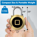 Bluetooth Fingerprint Smart Padlock, USB Rechargeable Biometric Security Lock for Gym Locker, Bags, Cabinets & Travel