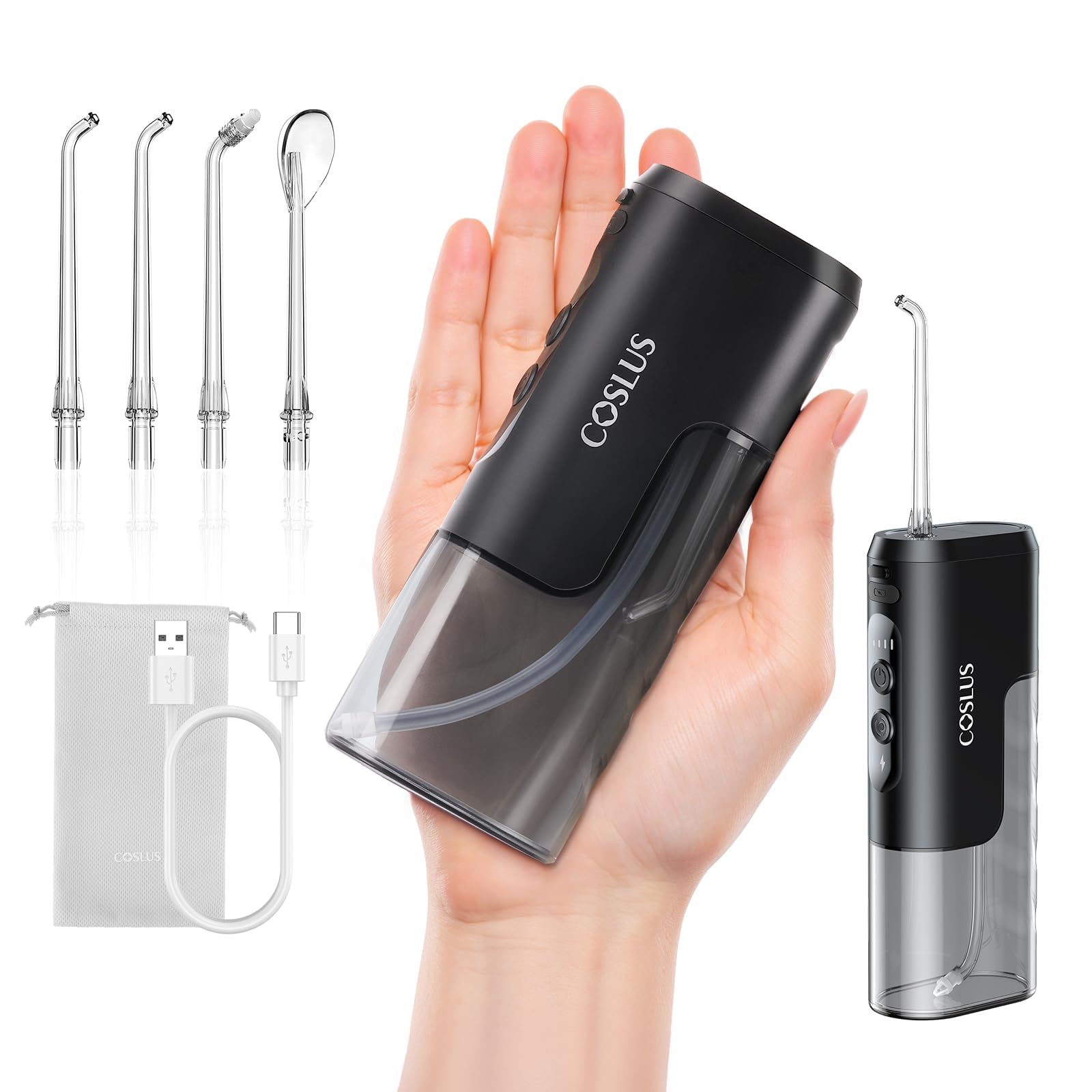 Mini Portable Water Flosser – Cordless Dental Oral Irrigator with 4 Modes, Travel Case & USB-C Rechargeable Design
