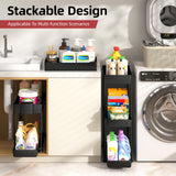 4-Pack Under Sink Organizer Set – 2-Tier Pull-Out Storage with Hooks & Cups (Black)