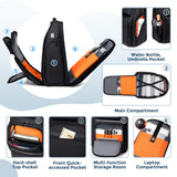 FENREE.GEER Expandable 45L Travel Laptop Backpack with Hardshell Design, USB Ports and 15.6” Laptop Compartment