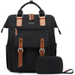 LOVEVOOK Women’s Laptop Backpack – Stylish Work & Travel Backpack with Organizer Pouch for 15.6″ Laptops (Black Brown)