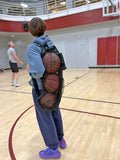 Heavy-Duty 3-Basketball Holder Bag with Zipper Pocket – Canvas & Mesh Sports Carry Sack for Players & Coaches (Black)