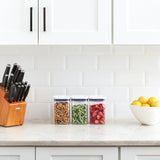 Airtight POP Food Storage Containers – 3-Piece Stackable Pantry Set (White)
