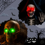 Halloween LED Glowing Eyes – 6 Colors, 23.6" Wire, Battery Powered Lights for Pumpkins, Masks & Spooky Décor