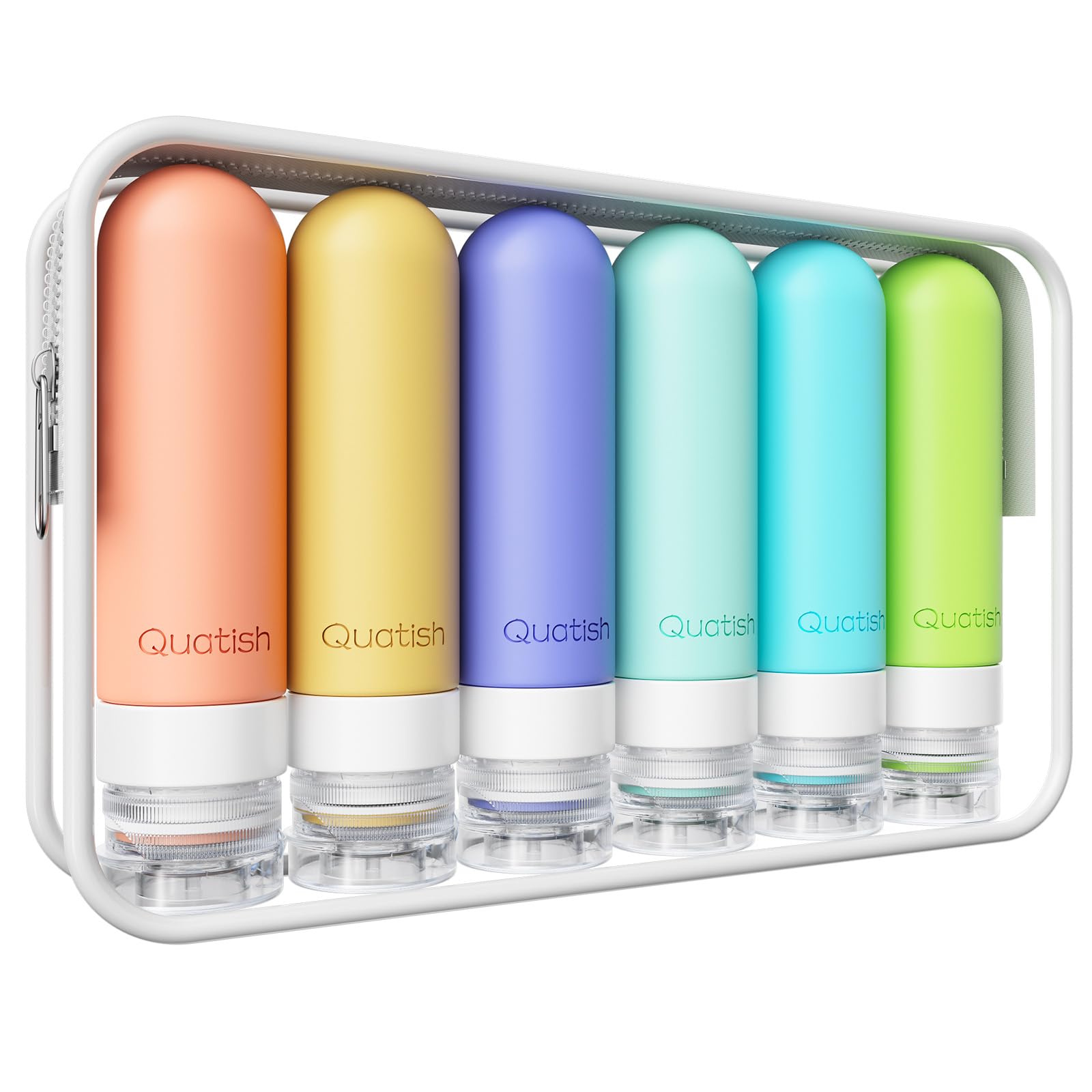 6 Pack Leakproof Travel Bottles – TSA Approved Refillable Silicone Toiletry Containers (3oz)